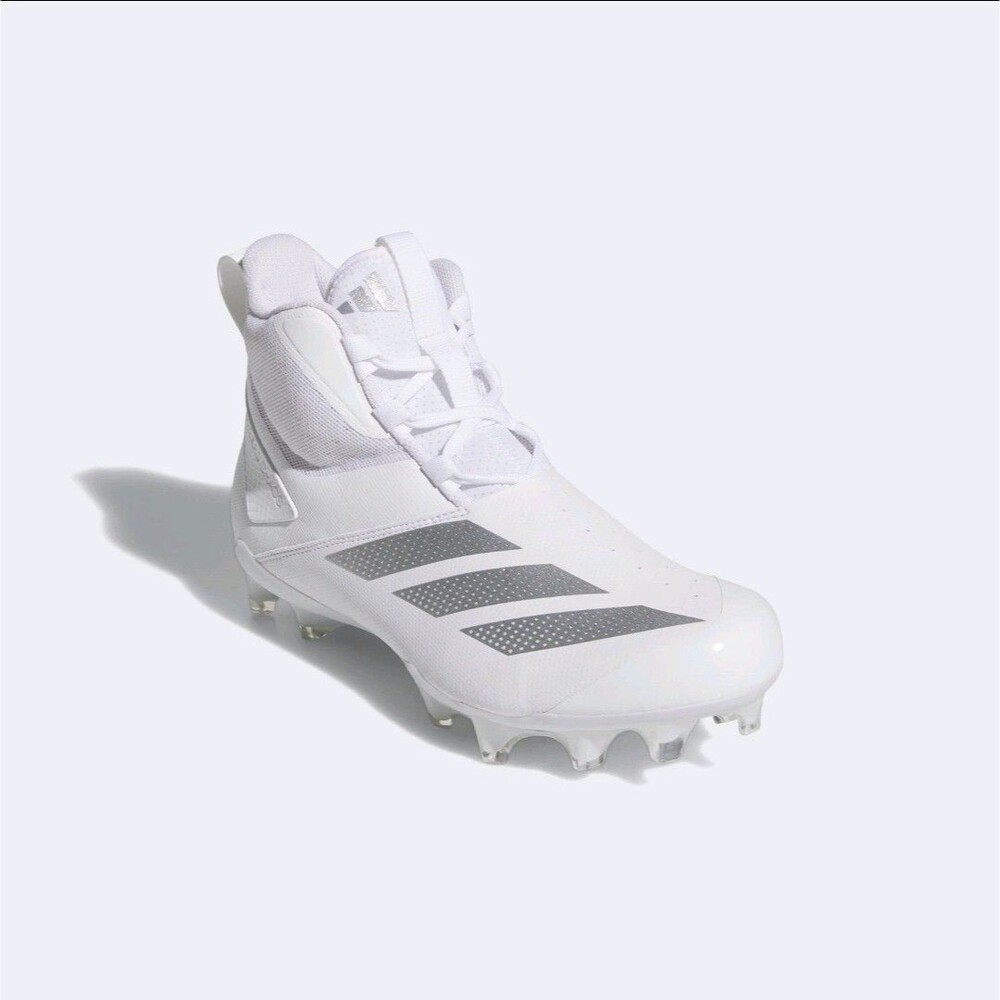 Adidas Men's Size 10.5 Adizero Chaos Football Cleats IF5117 White Silver NEW
